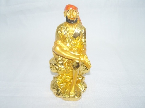 God - Sai Baba - Metal, 10cm, Gold Plated | Detailed Craftsmanship, Spiritual Focus, Decorative Appeal, Durable, Collectible
