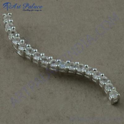 Antique Style Cubic Zirconia Silver Pendant