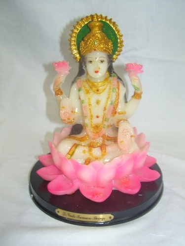 God-lakshmi - Polyresin, White | Intricate Details, Glossy Finish, Religious Significance