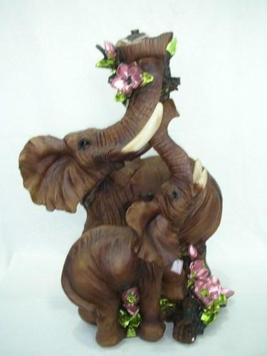Ceramic Elephant Glass Stand Showpiece statue
