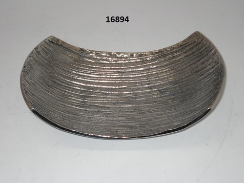 Shiny Nickel Finish Oval Bowl
