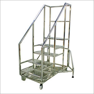 Stainless Steel Ladder - 60x80cm Base, 150cm Height, 5 Steps | Corrosion-Resistant, Durable, Easy Mobility, High-Quality Steel, Stable