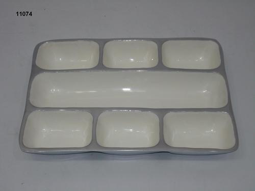 Aluminum White Enameled Dish
