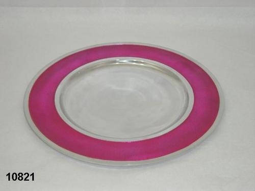 Magenta Painted Dinner Plate Round