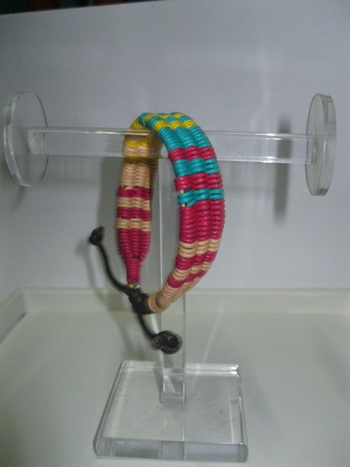 Multi Beads Bracelets - Woven Thread, 7-8 Inches, Pink | Adjustable Cord, Multi-Colored Beads, Handcrafted Design