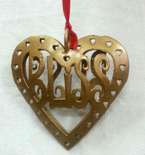 Christmas Decoration Heart - Color: Golden