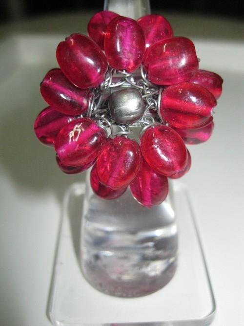 Finger Rings - Resin, Size 7, Pink | Handmade Floral Design, Fashionable Accessory, Gift Item