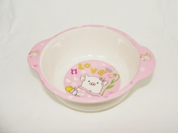 Melamine Bowl - 250ml, Pink, Rabbit Design, 15cm Diameter | Durable, Lightweight, Easy to Clean, Child-Safe