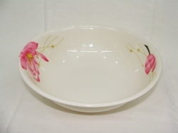 Melamine Bowl - 1.5L, 25cm Diameter, Off-White, Floral | Durable, Lightweight, Stylish, Versatile, Easy to Clean