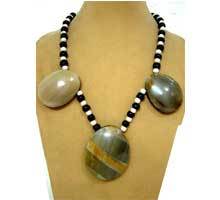 horn-necklace-nmhn-207-52422[1] - Horn Beads Necklace, 18 Inches, Gray | Elegant Design, Durable, Unique Style