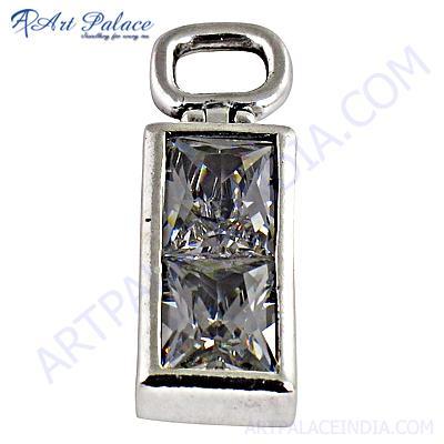 Charming Gemstone Silver Pendant With Cubic Zirconia