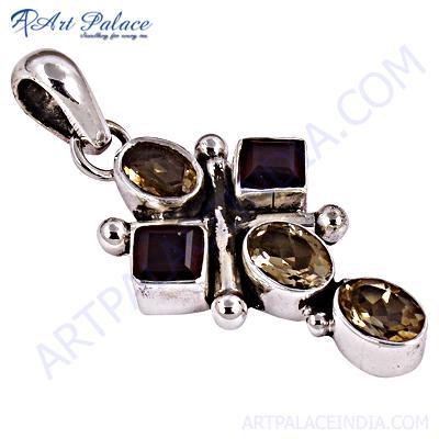 Wholesale Various Styles Citrine & Garnet Gemstone Silver Pendant