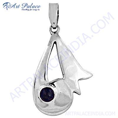 Famous Designer Lapis Lazuli Gemstone Silver Pendant