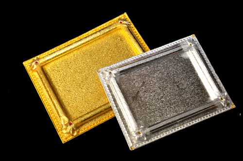 Border Sona Paper - Cardboard, Variable Dimensions, Gold/silver | Elegant Metallic Finish, Durable Border Design, Offset Printing