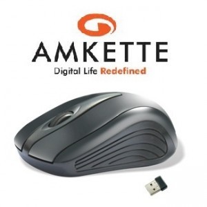 Amkette Ergo Wireless Black Optical Mouse