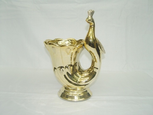 Peacock Gold Ceramic Show Pieces