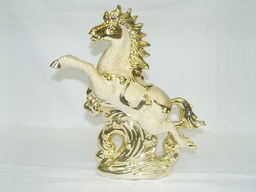 Horse Gold Ceramic Show Pieces