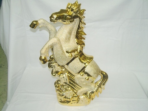 Horse Gold Ceramic Show Pieces
