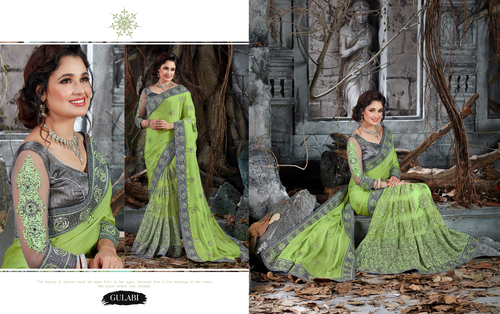 Green And Grey Exclusive Designer Sarees