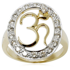 Light Weight Gold Om Ring Diamond Clarity: Fl