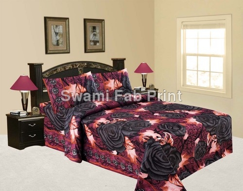 Floral Maroon & Brown Bed Sheet Set