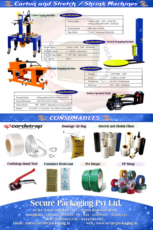 stretch wrapping , shrink wrapping machines