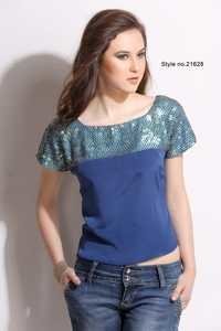 Blue Ladies Short Tops