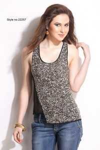 Black Ladies Embroidered Top