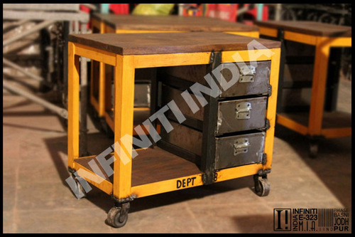 Polished Vintage Industrial Trolley