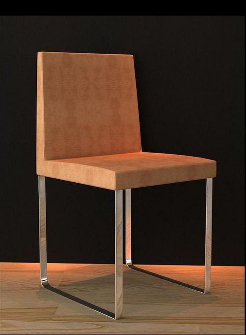 IPOP00173 - Full PU Leather, 630x490x885mm, Beige | Stainless Steel Frame, Elegant Design, Comfortable Seating