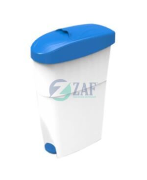Feminine Dustbin - Plastic Material, 1.9 kg Weight, White and Blue Color | Flawless Finish, Elegant Design, Highly Durable, Rugged Build