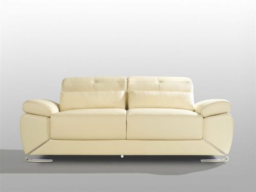 DM1036-2seater - Leather, 70x100x80cm, Beige | Elegant Design, Comfortable Seating, Metal Legs, Easy Cleaning