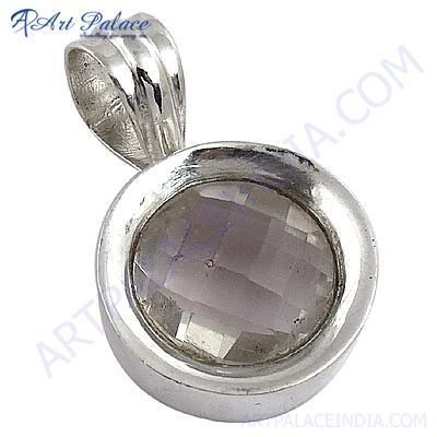 Charming Crystal Gemstone Silver Pendant