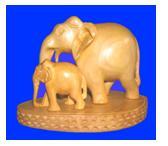 ELEPHANT PLAIN WITH BABY ON BASE