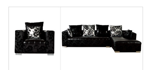 Ipop1089 - Half Top Grain Leather, Solid Wood Base, 1010x930x630mm & 1880x960x630mm & 1930x930x630mm, Black, Corner Sofa, Spacious Seating