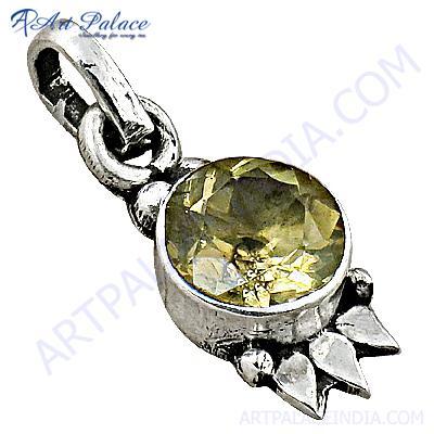 Sensational Citrine Gemstone Sterling Silver Pendant