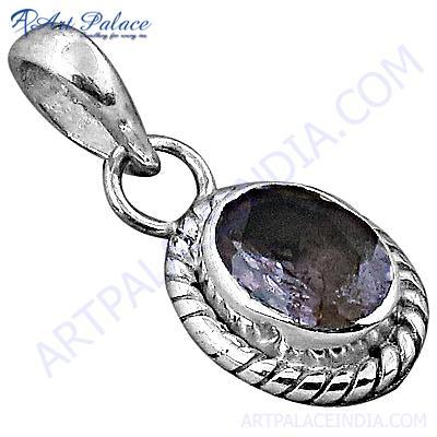 Indain Designer Amethyst Gemstone Sterling Silver Pendant