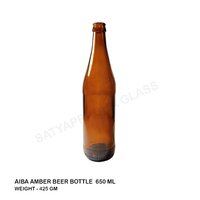 650 Ml Glass Beer Bottles - Glass, 650 Ml Capacity, Amber Color, Diameter 74.2 Mm, Height 282 Mm, Round Shape, Crown Cap Sealing | Lightweight, Appealing Design, Impeccable Finish