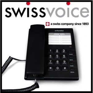 Swiss Voice Black Phone Corded Touch Button