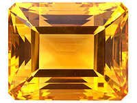 Natural Yellow Citrine Emerald Cut Loose Stone - 25mm Natural Citrine Quartz, Customizable Shape Options | Includes Certification And Hallmarking