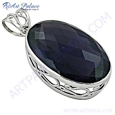 Graceful Glamour Amethyst Gemstone Silver Pendant