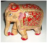 ELEPHANT EMBOSE PAINTING FINE - Wood, Varied Sizes, Red | Intricate Details, Elegant Design, Handcrafted Gift Box