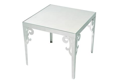 DM63139 - Polished Stainless Steel Frame, 600x600x550mm, White | Tempered Glass Top, Durable, Stylish, Easy Assembly