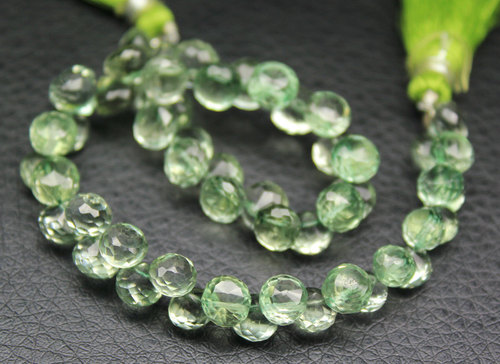 Faceted Green Amethyst Beads