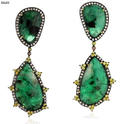 Emerald Gemstone Dangle Earring