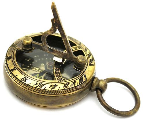 COLLECTIBLE BRASS SUNDIAL COMPASS