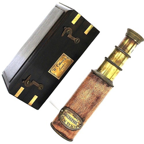 Pocket Telescope with Hard Wood Case