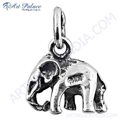 Elephant Style Plain Silver Pendant 