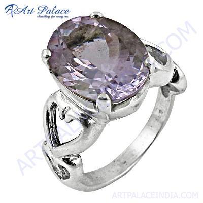 Charming Amethyst Gemstone Silver Ring