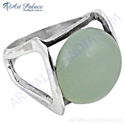 Antique Style Aqwachalce Gemstone Silver Ring